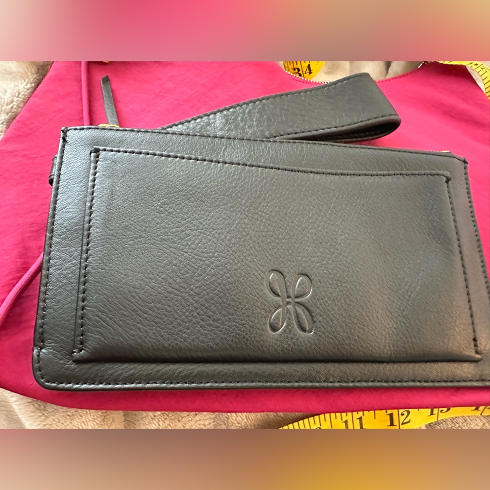 Black Leather Bag with Gold Accents